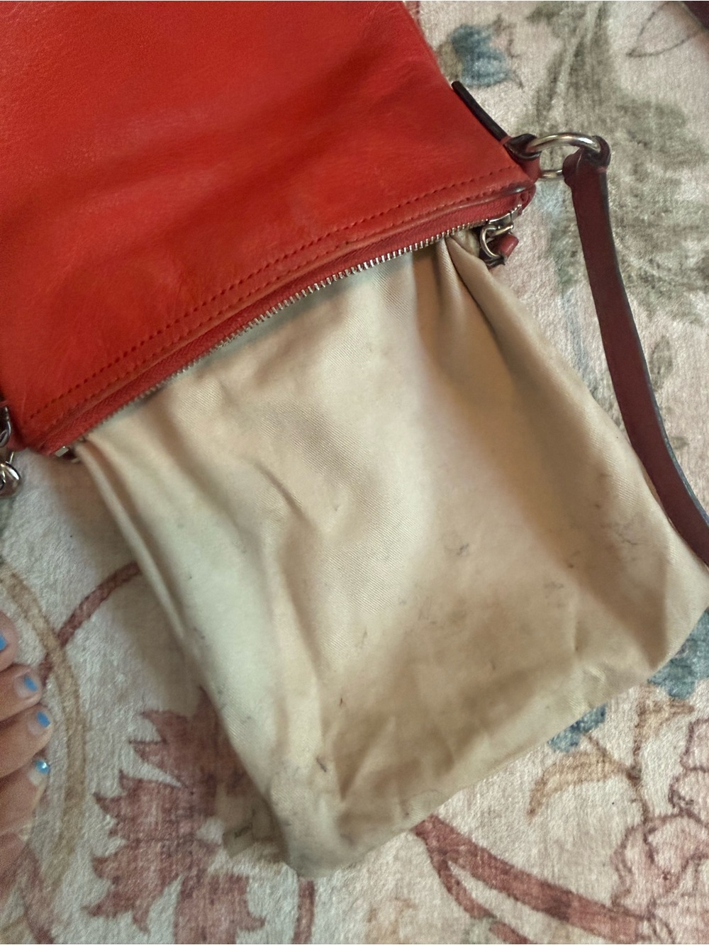 Coach Red Leather Crossbody Bag with Front Zip Pocket - Picture 11 of 11